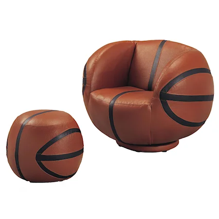 Basketball Swivel Chair & Ottoman